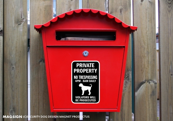 郵便ポストに貼って!PRIVATE PROPERTY ブラックマグネットサイン