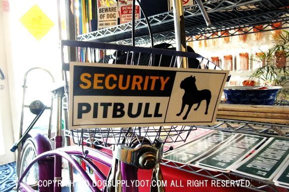 SECURITY セキュリティマグネットサインボード 自転車:ピットブル警備中