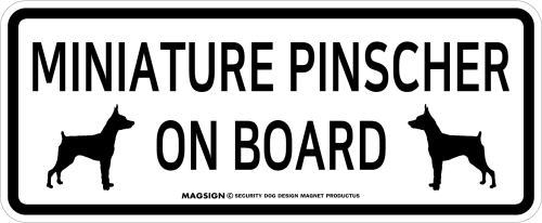 ミニチュアピンシャー,乗車中,カーマグネット,バンパーステッカー,英語,MINIATURE PINSCHER ON BOARD,ホワイト,白色