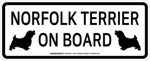 ノーフォークテリア,乗車中,カーマグネット,バンパーステッカー,英語,NORFOLK TERRIER ON BOARD,ホワイト,白色