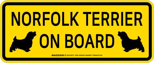 ノーフォークテリア,乗車中,カーマグネット,バンパーステッカー,英語,NORFOLK TERRIER ON BOARD,イエロー,黄色