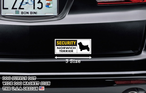 SECURITY NORWICH TERRIER ワイドマグネットサイン:ノーリッチテリア