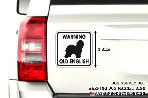 WARNING OLD ENGLISH マグネットサイン:オールドイングリッシュ(ホワイト)