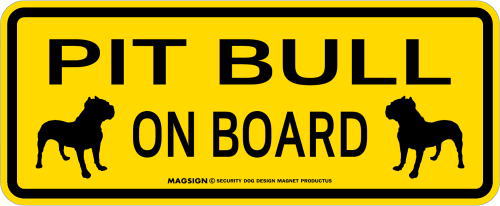 ピットブル,乗車中,カーマグネット,バンパーステッカー,英語,PIT BULL ON BOARD,イエロー,黄色