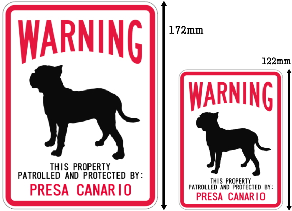 WARNING PATROLLED AND PROTECTED PRESA CANARIO マグネットサイン:プレサカナリオ
