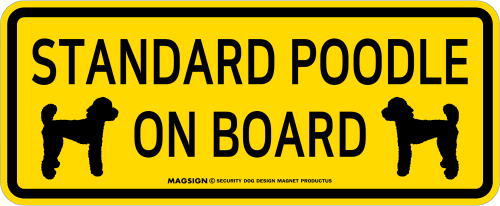 スタンダードプードル,乗車中,カーマグネット,バンパーステッカー,英語,STANDARD POODLE ON BOARD,イエロー,黄色