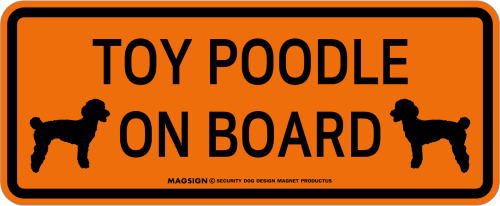 トイプードル,乗車中,カーマグネット,バンパーステッカー,英語,TOY POODLE ON BOARD,オレンジ色
