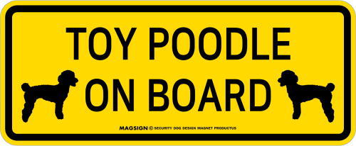 トイプードル,乗車中,カーマグネット,バンパーステッカー,英語,TOY POODLE ON BOARD,イエロー,黄色