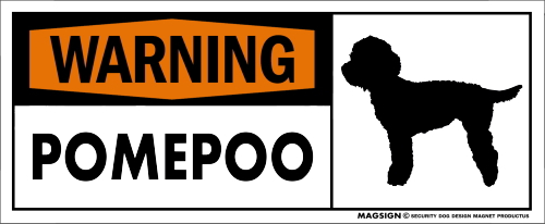 ポメプー,英語,注意,警告,犬,警戒,マグネット,バンパーステッカー,WARNING,POMEPOO,防水性能,耐水性,耐光性,耐候性,日本製
