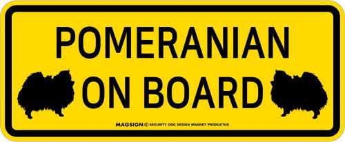 ポメラニアン,乗車中,カーマグネット,バンパーステッカー,英語,POMERANIAN ON BOARD,イエロー,黄色