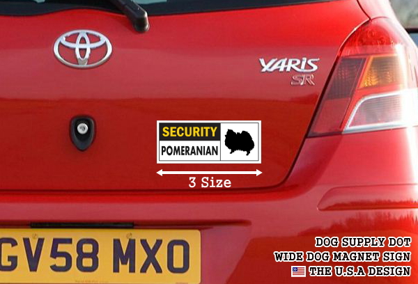 SECURITY POMERANIAN ワイドマグネットサイン:ポメラニアン