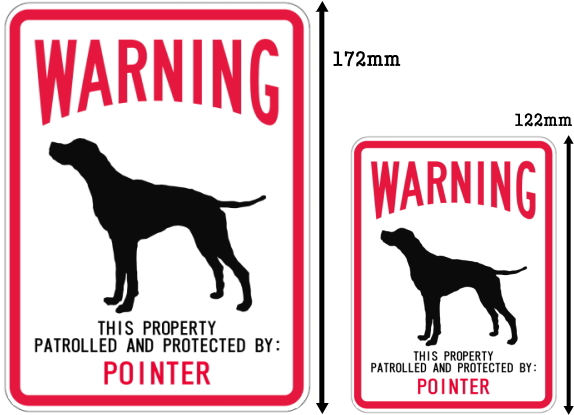 WARNING PATROLLED AND PROTECTED POINTER マグネットサイン:ポインター