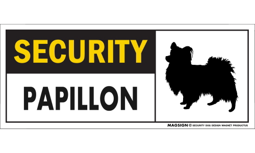 パピヨン,車,マグネット,セキュリティーステッカー,英語,警備,防犯,SECURITY,PAPILLON,屋外,防水性能,耐水性,耐光性,耐候性,日本製
