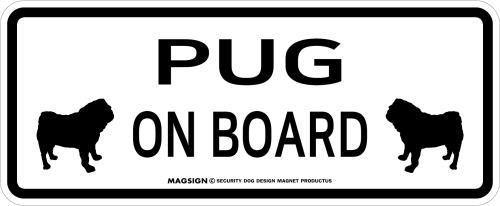 パグ,乗車中,カーマグネット,バンパーステッカー,英語,PUG ON BOARD,ホワイト,白色