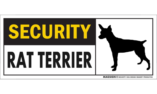 ラットテリア,車,マグネット,セキュリティーステッカー,英語,警備,防犯,SECURITY,RAT TERRIER,屋外,防水性能,耐水性,耐光性,耐候性,日本製