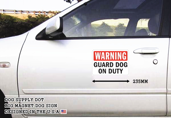 WARNING GUARD DOG ON DUTY マグネットサイン