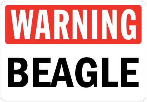 オーダーメイドのマグネットサイン:WARNING BEAGLE