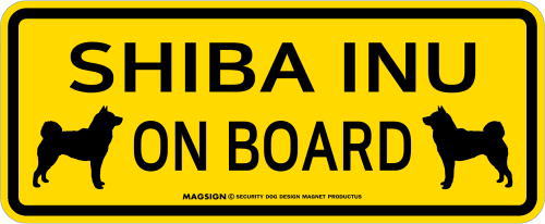 柴犬,乗車中,カーマグネット,バンパーステッカー,英語,SHIBA INU ON BOARD,イエロー,黄色