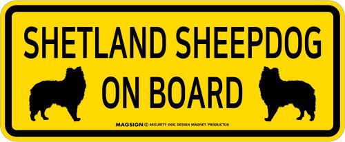シェットランドシープドッグ,乗車中,カーマグネット,バンパーステッカー,英語,SHETLAND SHEEPDOG ON BOARD,イエロー,黄色