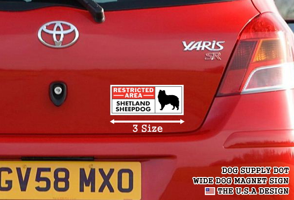 RESTRICTED -AREA- SHETLAND SHEEPDOG ワイドマグネットサイン:シェットランドシープドッグ