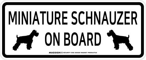 ミニチュアシュナウザー,乗車中,カーマグネット,バンパーステッカー,英語,MINIATURE SCHNAUZER ON BOARD,ホワイト,白色