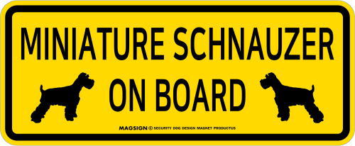 ミニチュアシュナウザー,乗車中,カーマグネット,バンパーステッカー,英語,MINIATURE SCHNAUZER ON BOARD,イエロー,黄色