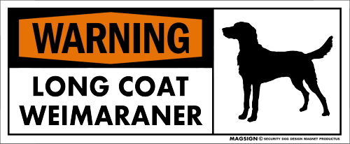 ロングコートワイマラナー,英語,注意,警告,犬,警戒,マグネット,バンパーステッカー,WARNING,LONG COAT WEIMARANER,防水性能,耐水性,耐光性,耐候性,日本製