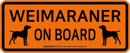 ワイマラナー,乗車中,カーマグネット,バンパーステッカー,英語,WEIMARANER ON BOARD,オレンジ色