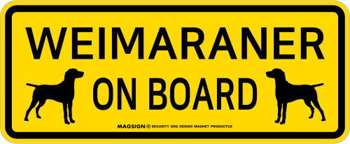 ワイマラナー,乗車中,カーマグネット,バンパーステッカー,英語,WEIMARANER ON BOARD,イエロー,黄色