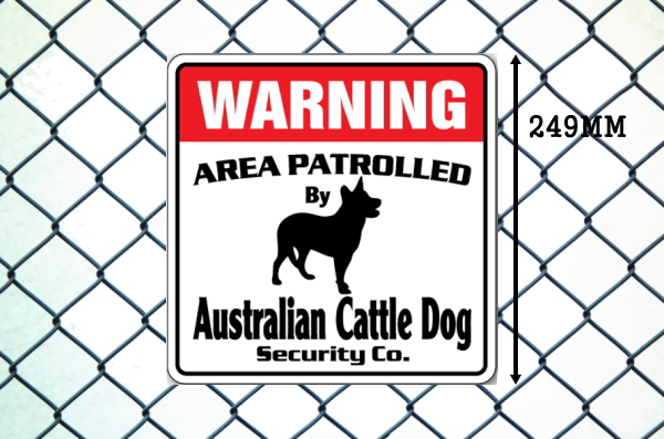 オーストラリアンキャトルドッグ警備会社看板 英語注意書き アメリカ輸入サインボード