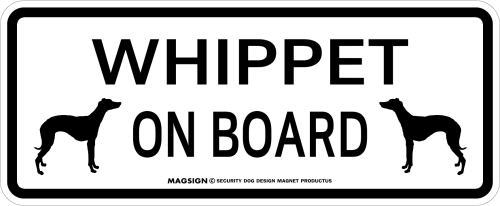 ウィペット,乗車中,カーマグネット,バンパーステッカー,英語,WHIPPET ON BOARD,ホワイト,白色