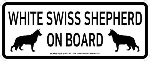 ホワイトスイスシェパード,乗車中,カーマグネット,バンパーステッカー,英語,WHITE SWISS SHEPHERD ON BOARD,ホワイト,白色