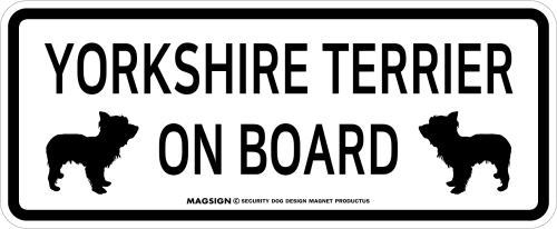 ヨークシャーテリア,乗車中,カーマグネット,バンパーステッカー,英語,YORKSHIRE TERRIER ON BOARD,ホワイト,白色