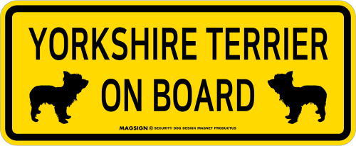 ヨークシャーテリア,乗車中,カーマグネット,バンパーステッカー,英語,YORKSHIRE TERRIER ON BOARD,イエロー,黄色